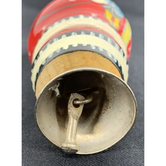 Russian Santa Claus Christmas Ornament Wooden Bell Hand Painted 4" - Picture 8 of 8